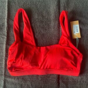 Brand new with tags red ribbed swim top from Kona Sol size medium